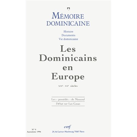 Mémoire dominicaine numéro 9 Les Dominicains en Europe
