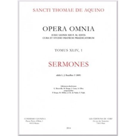 Sermones relié - Opera omnia tomus XLIV Volume 1
