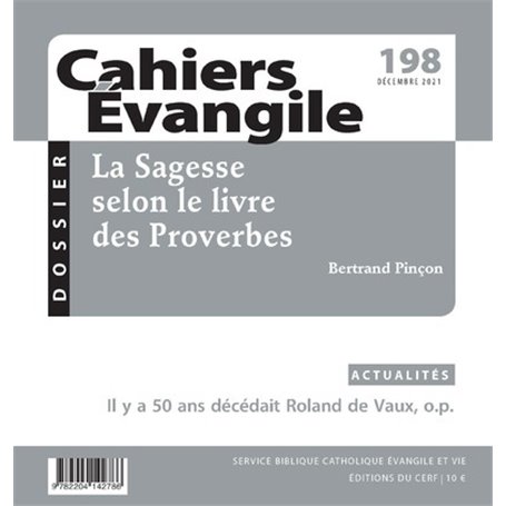 Cahiers Evangile - N° 198 La Sagesse selon le livre des Proverbes