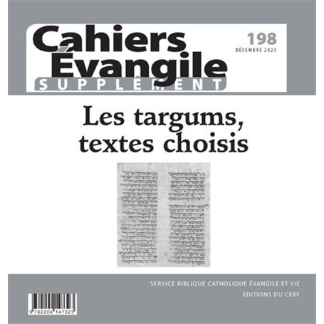 Cahiers Evangile - Supplément - N° 198 Les targums, textes choisis