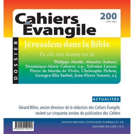 Cahiers Evangile - N° 200 Jérusalem dans la Bible
