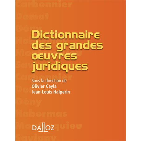 Dictionnaire des grandes uvres juridiques