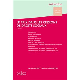 Le prix dans les cessions de droits sociaux 2022/2023. 2e éd.