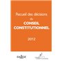 Recueil des décisions du Conseil constitutionnel 2012