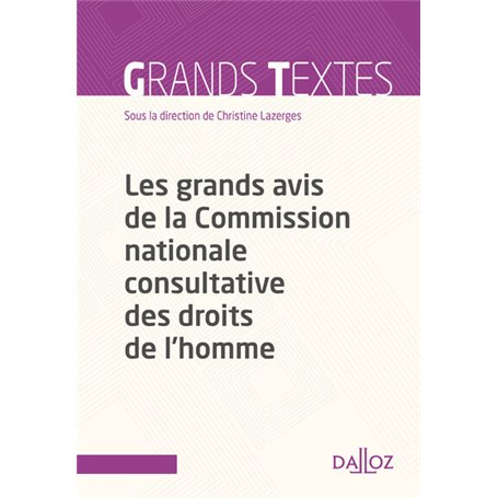 Les grands avis de la Commission nationale consultative des droits de l'homme