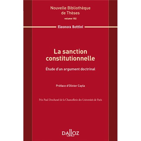 La sanction constitutionnelle - Volume 152 Étude d'un argument doctrinal
