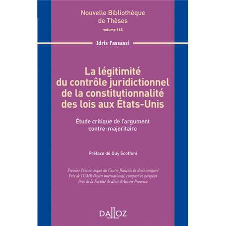 La légitimité du contrôle juridictionnel de la constitutionnalité des lois des États-Unis - Vol 165