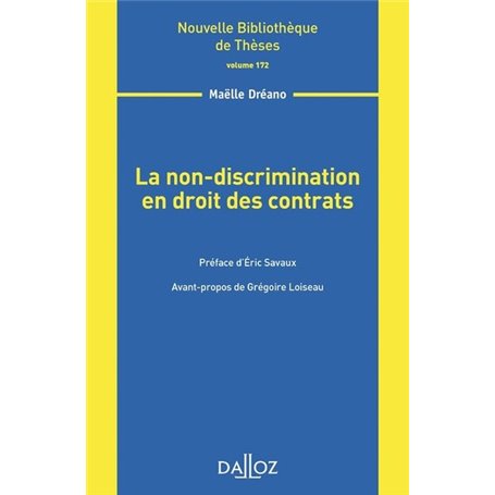 La non-discrimination en droit des contrats - Volume 172