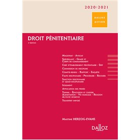 Droit pénitentiaire 2020/2021. 3e éd.