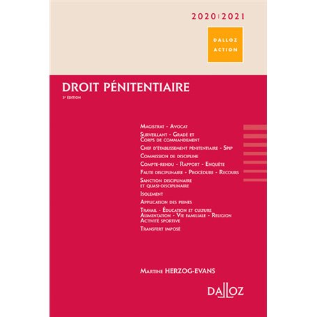 Droit pénitentiaire 2020/2021. 3e éd.