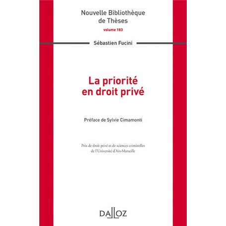 La priorité en droit privé - Volume 183