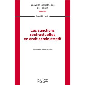 Les sanctions contractuelles en droit administratif - Volume 189