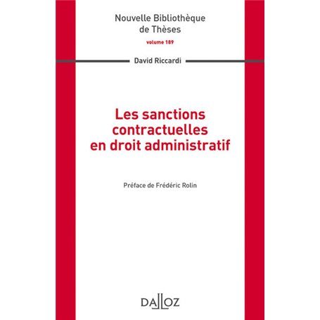 Les sanctions contractuelles en droit administratif - Volume 189