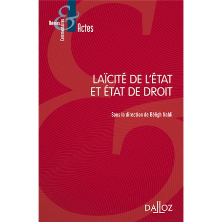 Laïcité de l'Etat et Etat de droit