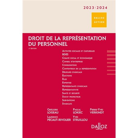 Droit de la représentation du personnel 2023/2024 2ed