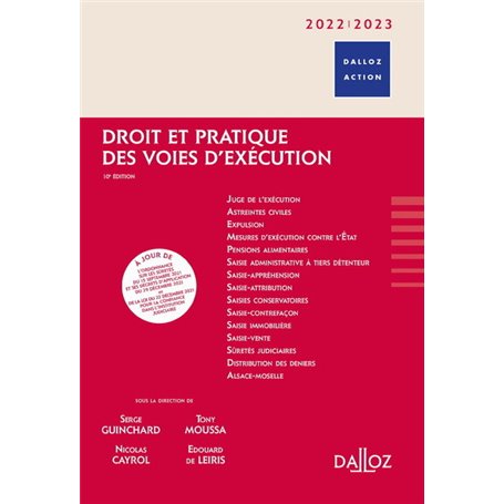 Droit et pratique des voies d'exécution 2022/2023 10ed