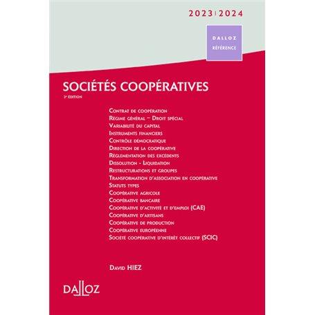 Sociétés coopératives 2023/2024 3ed