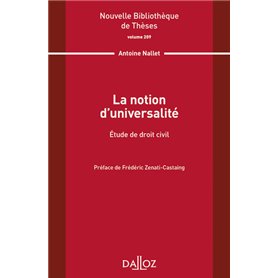 La notion d'universalité - Volume 209 Etude de droit civil