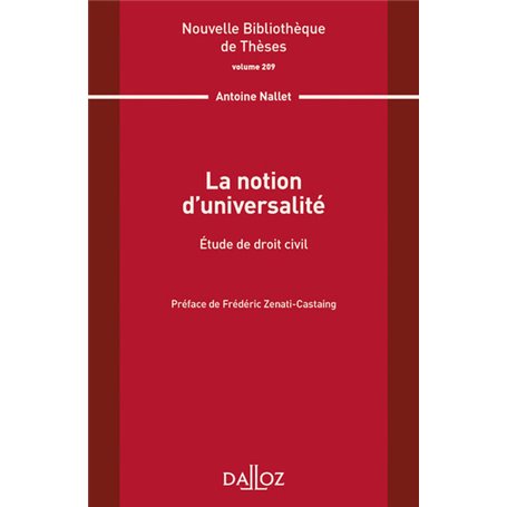 La notion d'universalité - Volume 209 Etude de droit civil