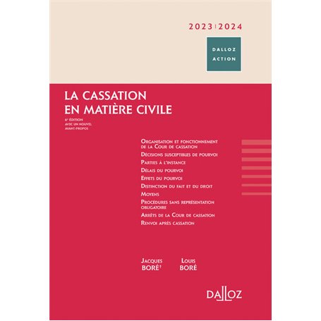 La cassation en matière civile 2023/2024 6ed