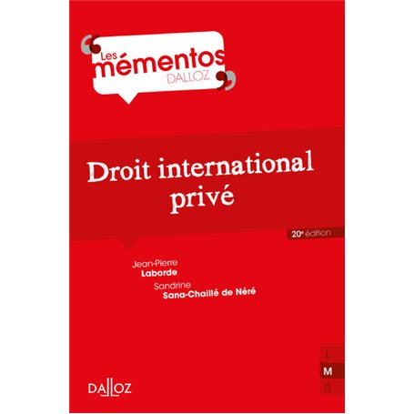 Droit international privé. 20e éd.