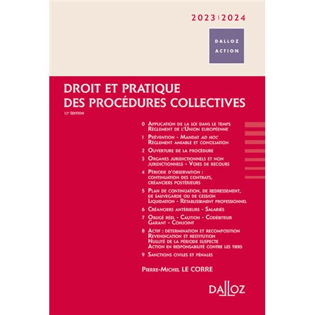 Droit et pratique des procédures collectives 2023/2024. 12e éd.