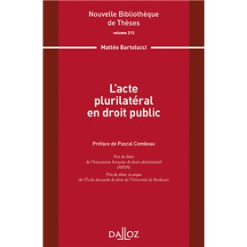 L acte plurilatéral en droit public - Volume 213