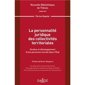 La personnalité juridique des collectivités territoriales - Volume 219