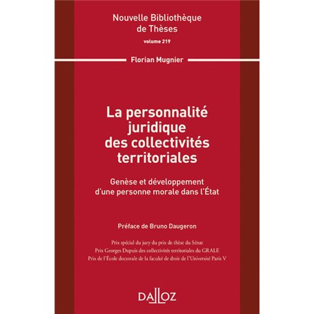 La personnalité juridique des collectivités territoriales - Volume 219