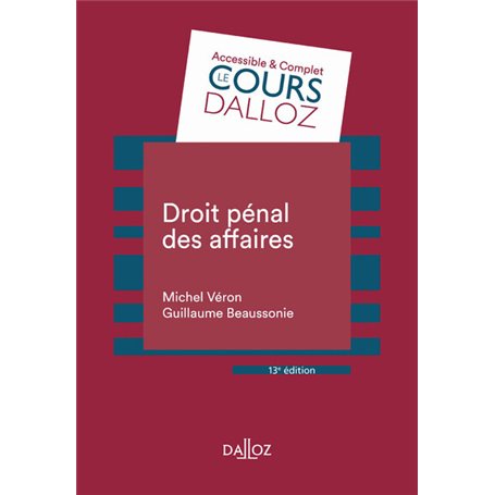 Droit pénal des affaires. 13e éd.