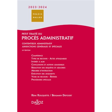 Petit traité du procès administratif 2023/24 - Contentieux administratif, juridictions générales et