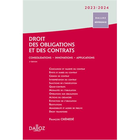 Droit des obligations et des contrats 2023/24 3ed