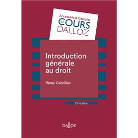 Introduction générale au droit 15ed