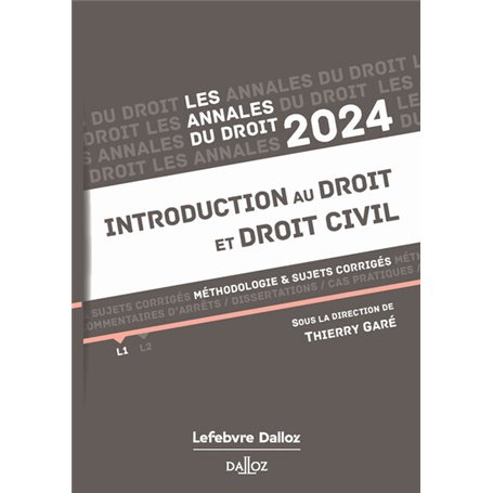 Annales Introduction au droit et droit civil 2024