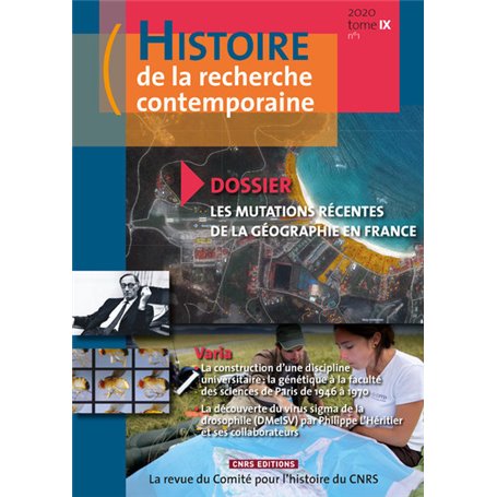 Histoire de la recherche contemporaine 2020 Tome IX n1