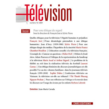 Télévision - numéro 12 Pour une éthique du regard