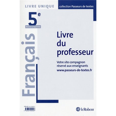 Français 5ème Professeur - Passeurs de textes (Cycle 4) - 2016