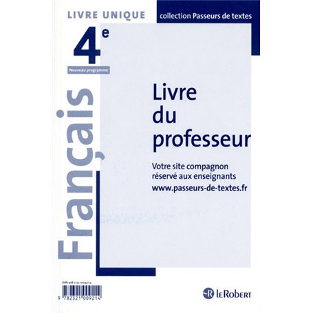 Français 4ème Professeur - Passeurs de textes (Cycle 4) - 2016