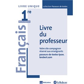 Passeurs de textes 1ère livre du professeur