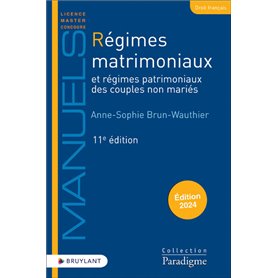 Régimes matrimoniaux - et régimes patrimoniaux des couples non mariés