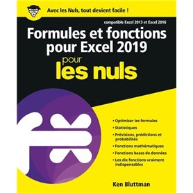 Formules et fonctions pour Excel 2019 Pour les Nuls