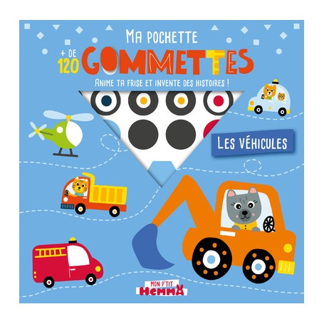 Mon P'tit Hemma Ma pochette + de 120 gommettes - Les véhicules