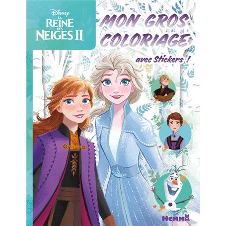 Disney La Reine des Neiges 2 - Mon gros coloriage + stickers ! (Fond forêt)