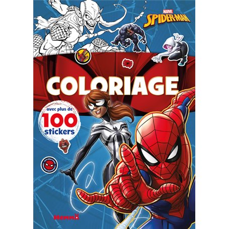 Marvel Spider-Man - Coloriage avec plus de 100 stickers (Spider-Man et Spider-Girl)