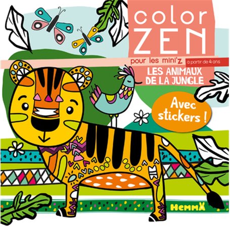 Color zen pour les mini'z - Les animaux de la jungle