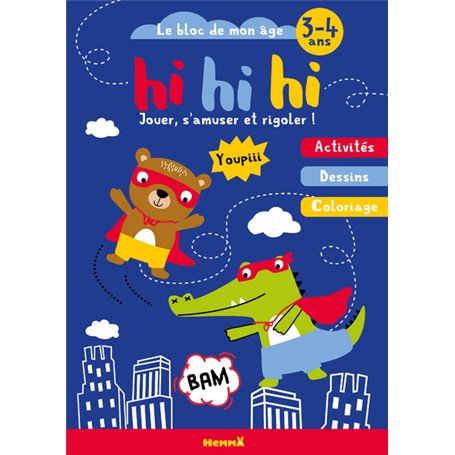 Le bloc de mon âge (3-4 ans) - Hi hi hi (Croco-ourson) - Activités - Dessins - Coloriage