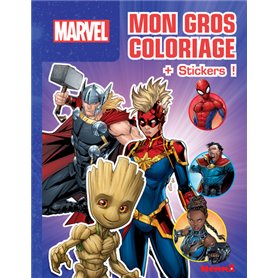 Marvel - Mon gros coloriage + stickers ! - Thor, Captain Marvel et Groot