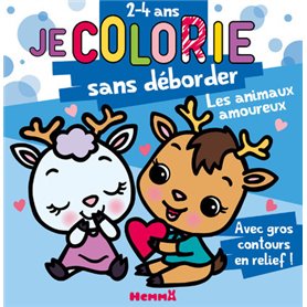 Je colorie sans déborder (2-4 ans) - Les animaux amoureux - Avec gros contours en relief !