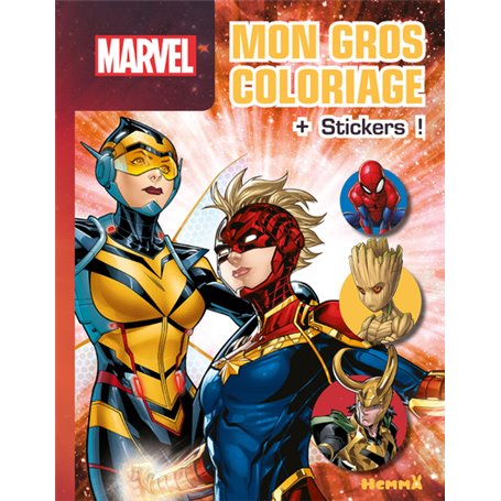 Marvel - Mon gros coloriage + stickers ! (Captain Marvel et La Guêpe)