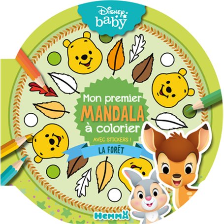 Disney Baby - Mon premier mandala à colorier - La forêt - Avec stickers !